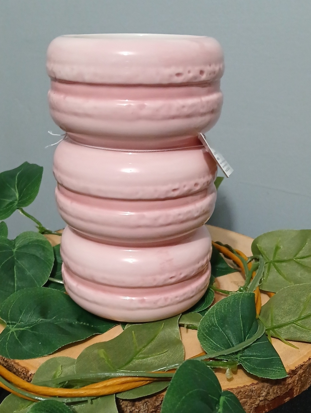 Pink Ceramic Stacked Macaron Vase / Holder- Home Accents NWT